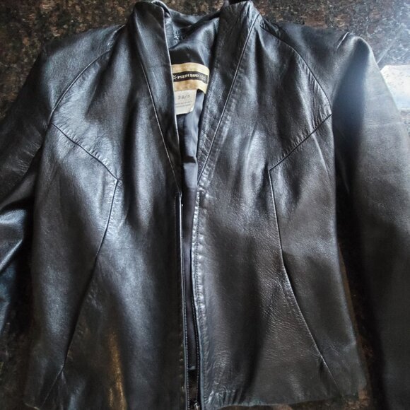 Vintage 2000s Plein Sud Black Leather Jacket by Faycal Amor - Luxe Cropp… - Picture 11 of 15